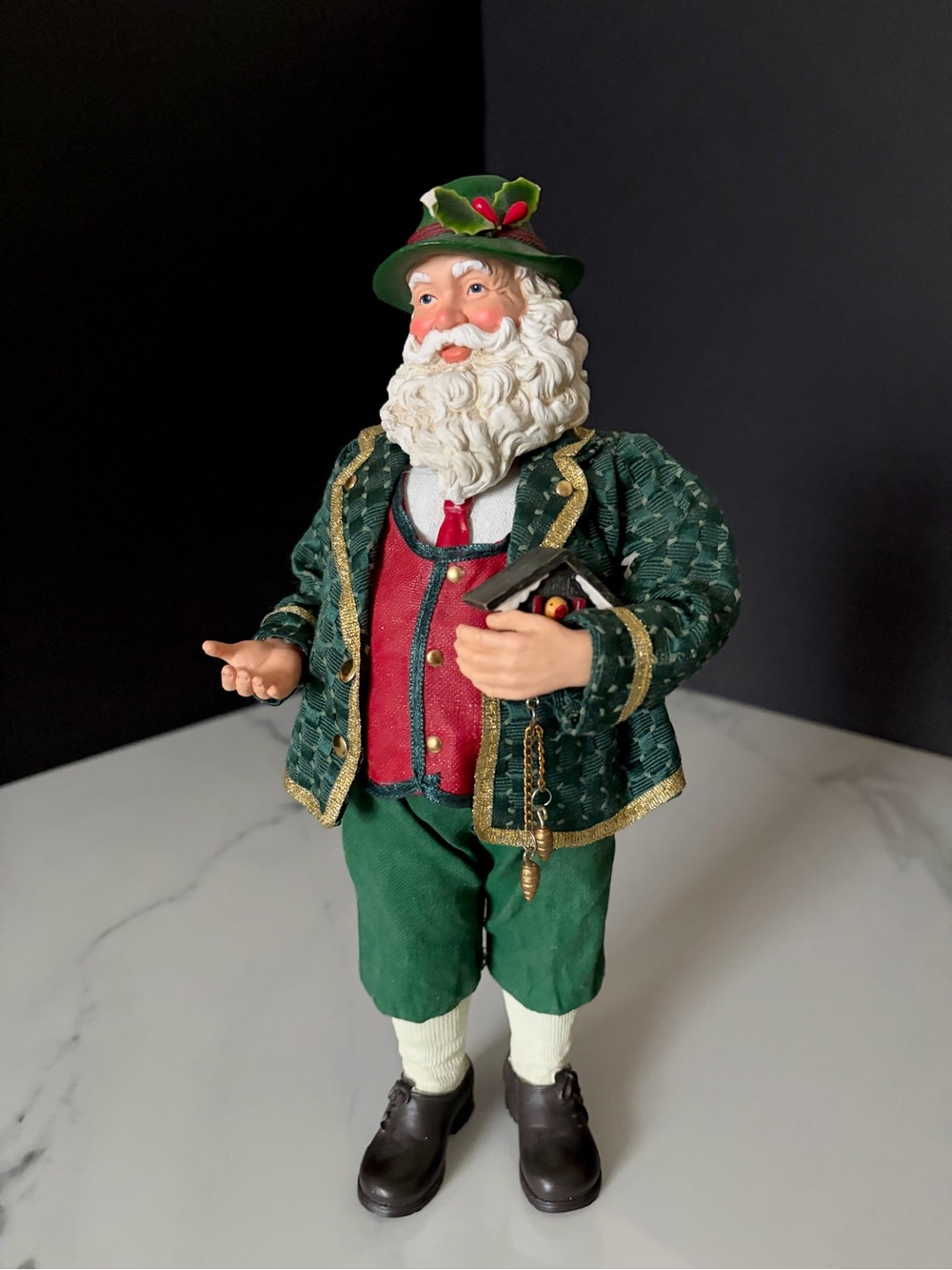 Bavarian German Santa with Cuckoo Clock - Possible Dreams Clothtique by Dept. 56